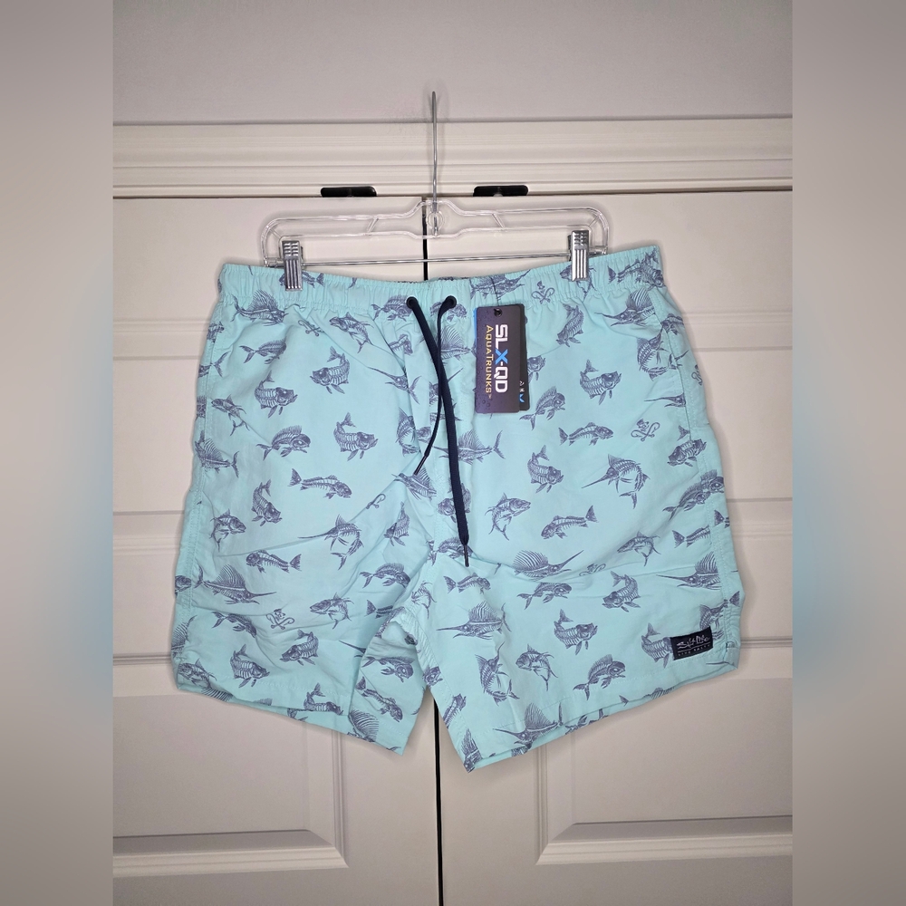 NWT Salt Life Mens 2XL Boardshorts - Fish N Bones Blue